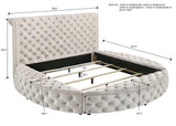 Brigitte Ivory Queen Upholstered Storage Panel Bed by Crown Mark at Eve Furniture
