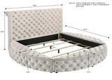 Brigitte Ivory Queen Upholstered Storage Panel Bed by Crown Mark at Eve Furniture
