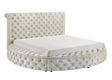Brigitte Ivory Queen Upholstered Storage Panel Bed by Crown Mark at Eve Furniture