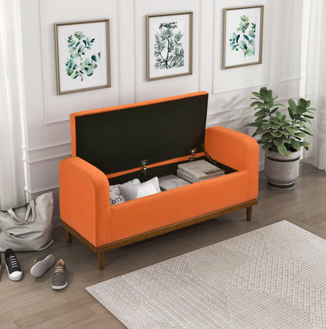 Brigitte Orange Lift Top Storage Bench by Homelegance at Eve Furniture