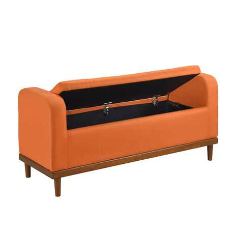 Brigitte Orange Lift Top Storage Bench by Homelegance at Eve Furniture