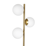 Brilliance Modern Gold Brush Floor Lamp, Opal Glass Shades and Round Metal Base