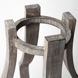 Brillion Large Rustic Wood Metal Table Candle Holder by Mercana at Eve Furniture
