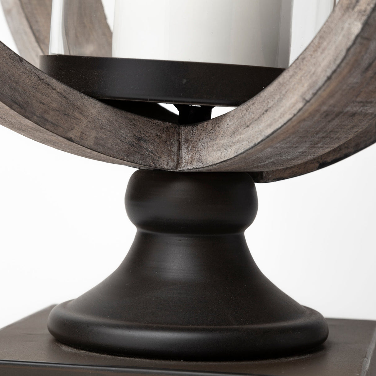 Brillion Large Rustic Wood Metal Table Candle Holder by Mercana at Eve Furniture