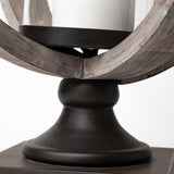 Brillion Large Rustic Wood Metal Table Candle Holder by Mercana at Eve Furniture