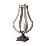 Brillion Large Rustic Wood Metal Table Candle Holder by Mercana at Eve Furniture