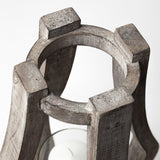 Brillion Small Rustic Wood Metal Table Candle Holder by Mercana at Eve Furniture