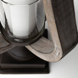 Brillion Small Rustic Wood Metal Table Candle Holder by Mercana at Eve Furniture
