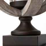 Brillion Small Rustic Wood Metal Table Candle Holder by Mercana at Eve Furniture
