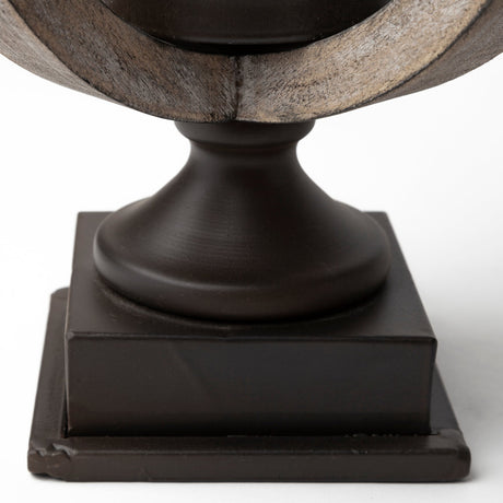 Brillion Small Rustic Wood Metal Table Candle Holder by Mercana at Eve Furniture
