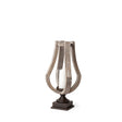 Brillion Small Rustic Wood Metal Table Candle Holder by Mercana at Eve Furniture