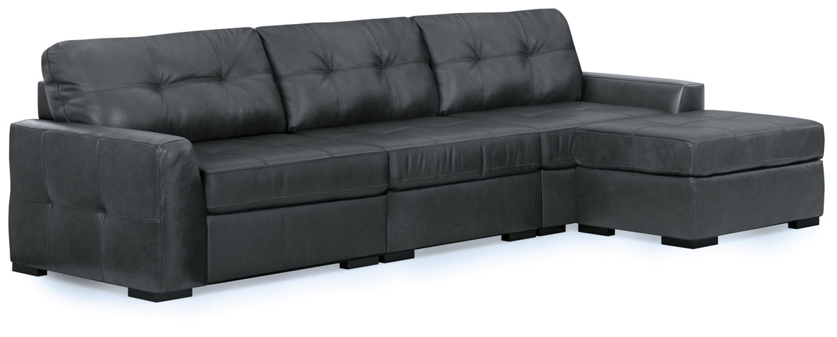 Brindley Pier Fog 3-Piece Sectional with Ottoman by Ashley at Eve Furniture