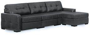 Brindley Pier Fog 3-Piece Sectional with Ottoman by Ashley at Eve Furniture