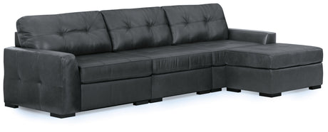 Brindley Pier Fog 3-Piece Sectional with Ottoman by Ashley at Eve Furniture