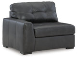 Brindley Pier Fog 4-Piece Sectional with Ottoman by Ashley at Eve Furniture