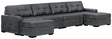 Brindley Pier Fog 4-Piece Sectional with Ottoman by Ashley at Eve Furniture