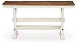 Brinfern Brown/Antique White Large Counter Height Dining Bench by Ashley at Eve Furniture