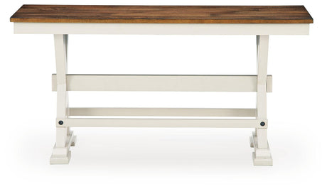 Brinfern Brown/Antique White Large Counter Height Dining Bench by Ashley at Eve Furniture