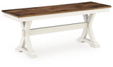Brinfern Brown/Antique White Large Dining Room Bench by Ashley at Eve Furniture