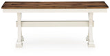 Brinfern Brown/Antique White Large Dining Room Bench by Ashley at Eve Furniture