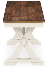 Brinfern Brown/Antique White Large Dining Room Bench by Ashley at Eve Furniture