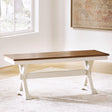 Brinfern Brown/Antique White Large Dining Room Bench by Ashley at Eve Furniture