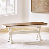 Brinfern Brown/Antique White Large Dining Room Bench by Ashley at Eve Furniture