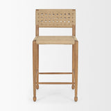 Brinley Woven Paper Rope w/ Brown Wood Frame Counter Stool by Mercana at Eve Furniture