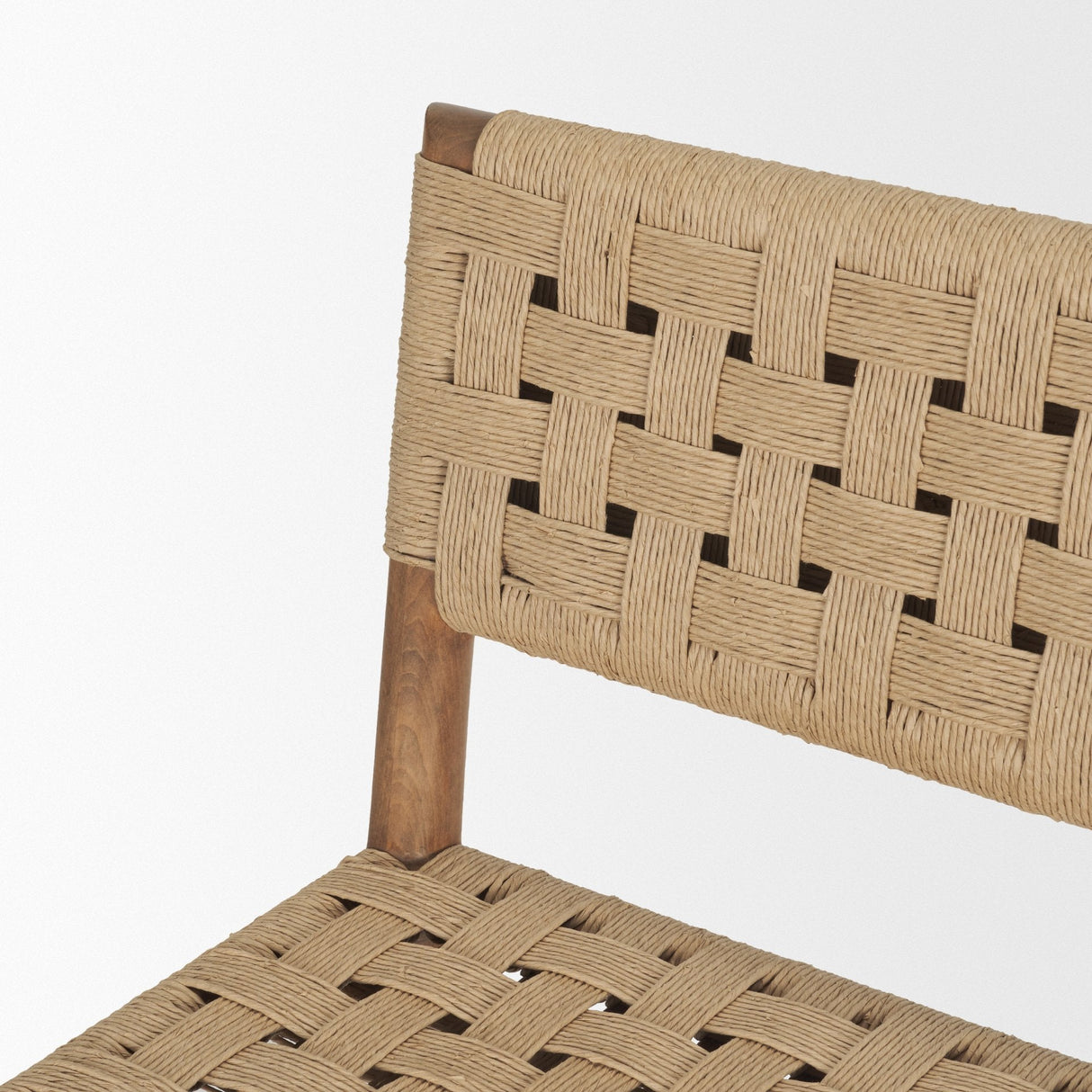 Brinley Woven Paper Rope w/ Brown Wood Frame Counter Stool by Mercana at Eve Furniture