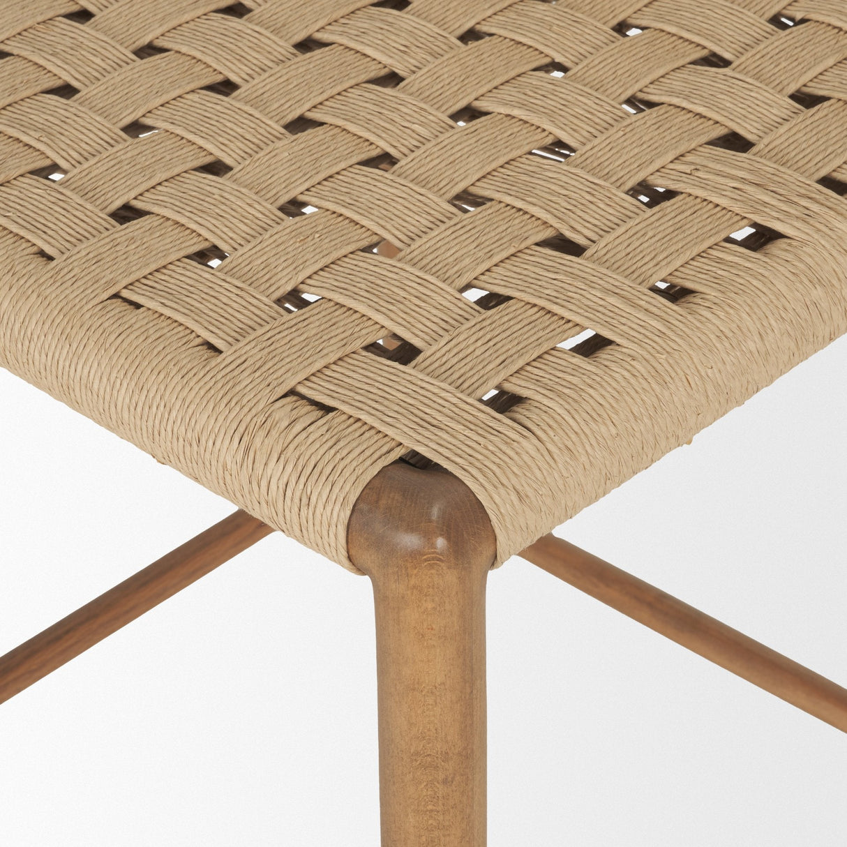 Brinley Woven Paper Rope w/ Brown Wood Frame Counter Stool by Mercana at Eve Furniture