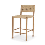 Brinley Woven Paper Rope w/ Brown Wood Frame Counter Stool by Mercana at Eve Furniture