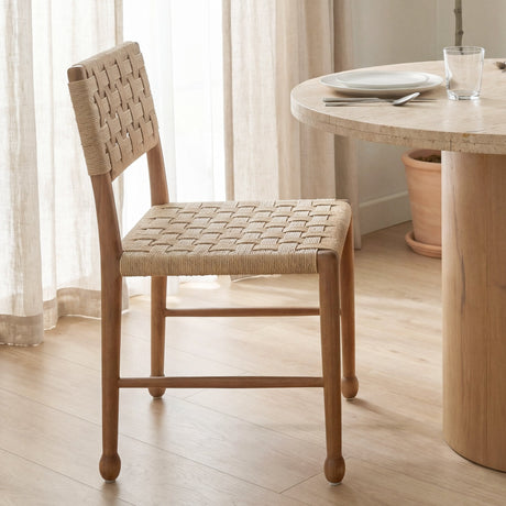 Brinley Woven Paper Rope w/ Brown Wood Frame Dining Chair, Set of 2 by Mercana at Eve Furniture