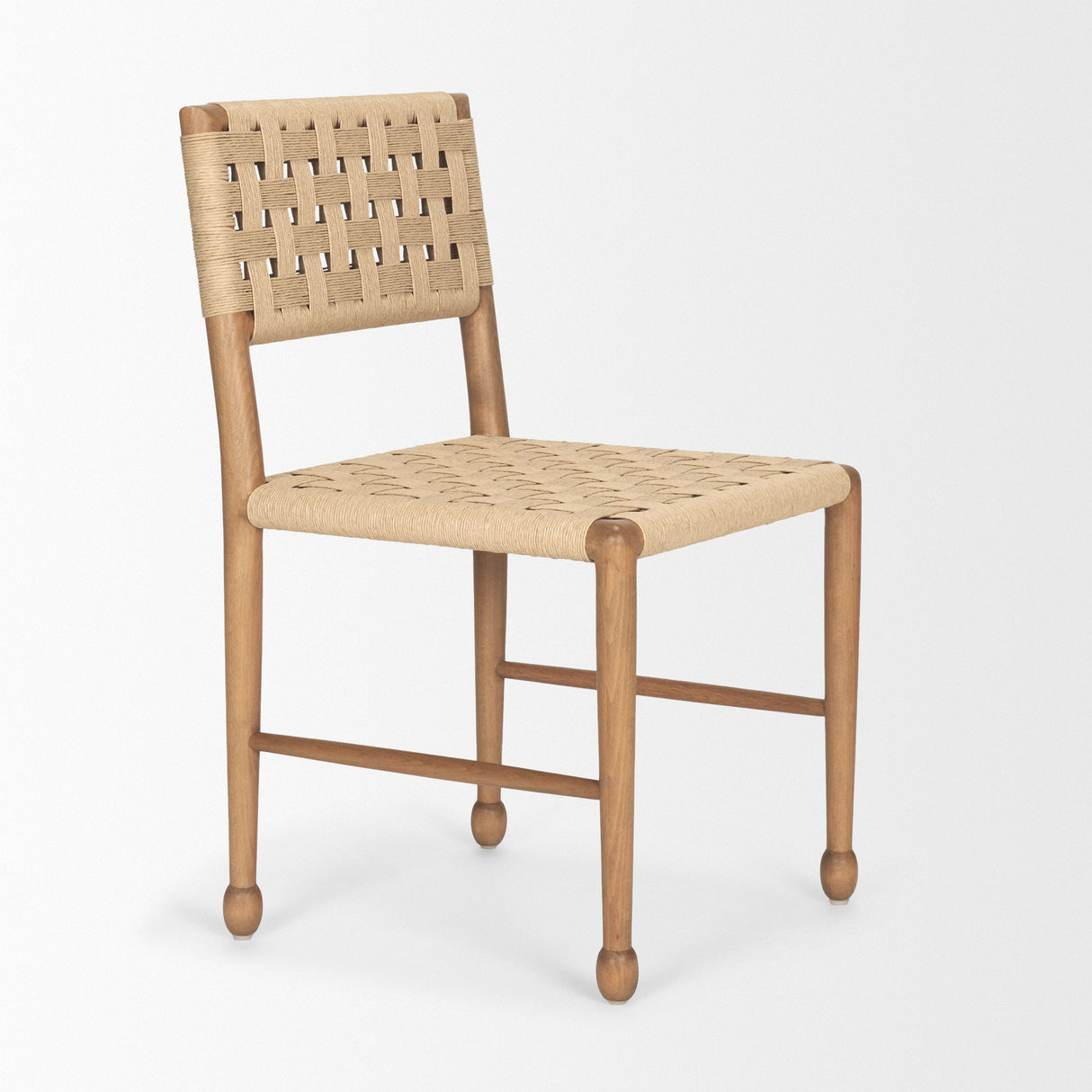 Brinley Woven Paper Rope w/ Brown Wood Frame Dining Chair, Set of 2 by Mercana at Eve Furniture