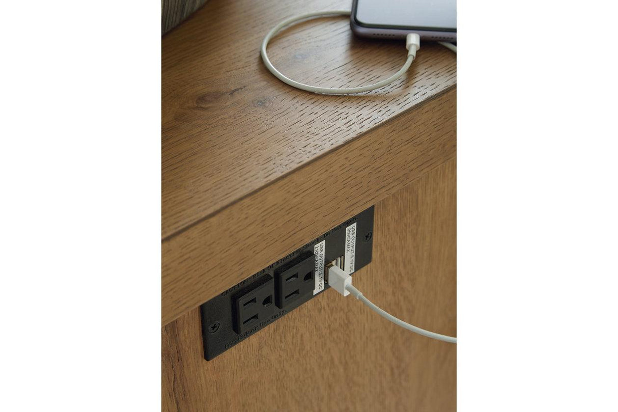 Brinstead Light Brown Coffee Table and 2 Chairside End Tables by Ashley at Eve Furniture