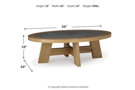 Brinstead Light Brown Coffee Table and 2 End Tables by Ashley at Eve Furniture