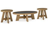 Brinstead Light Brown Coffee Table and 2 End Tables by Ashley at Eve Furniture