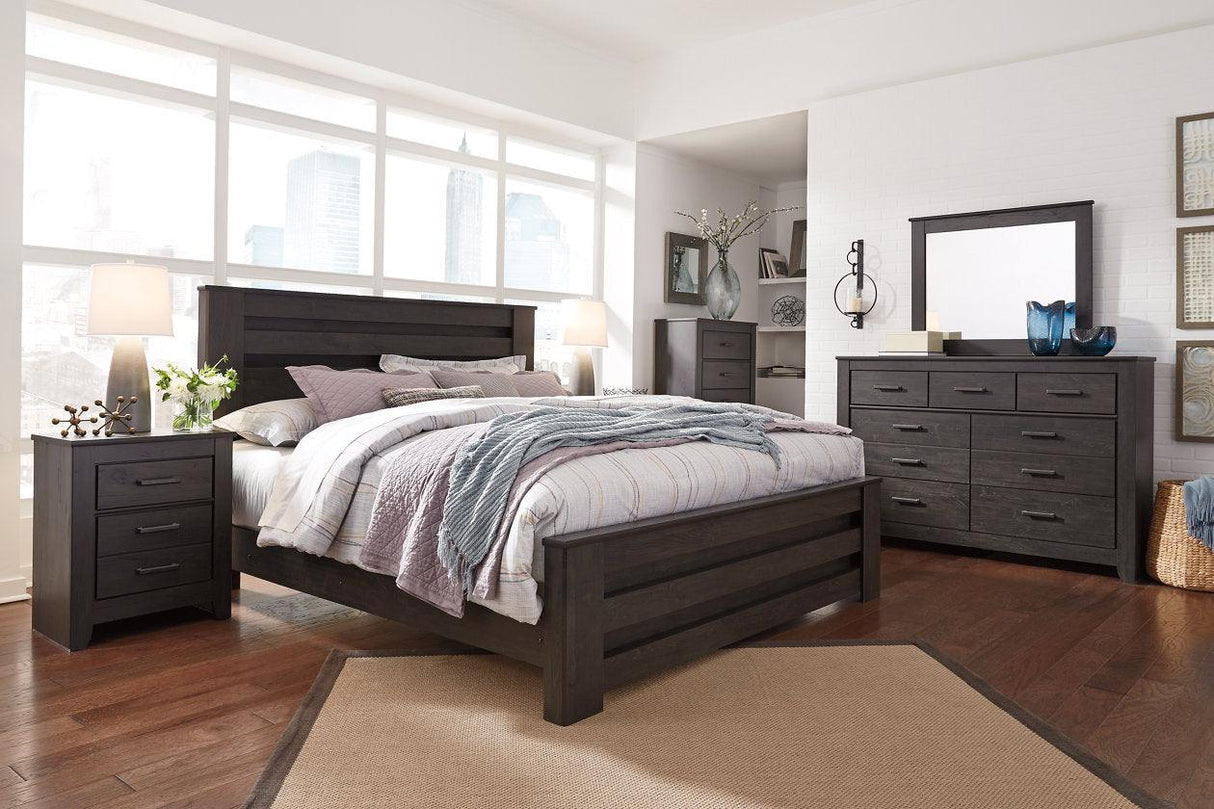 Brinxton Charcoal King Panel Bed by Ashley at Eve Furniture