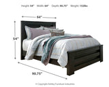 Brinxton King/California King Panel Headboard Bed with Mirrored Dresser and Chest in Charcoal by Ashley at Eve Furniture