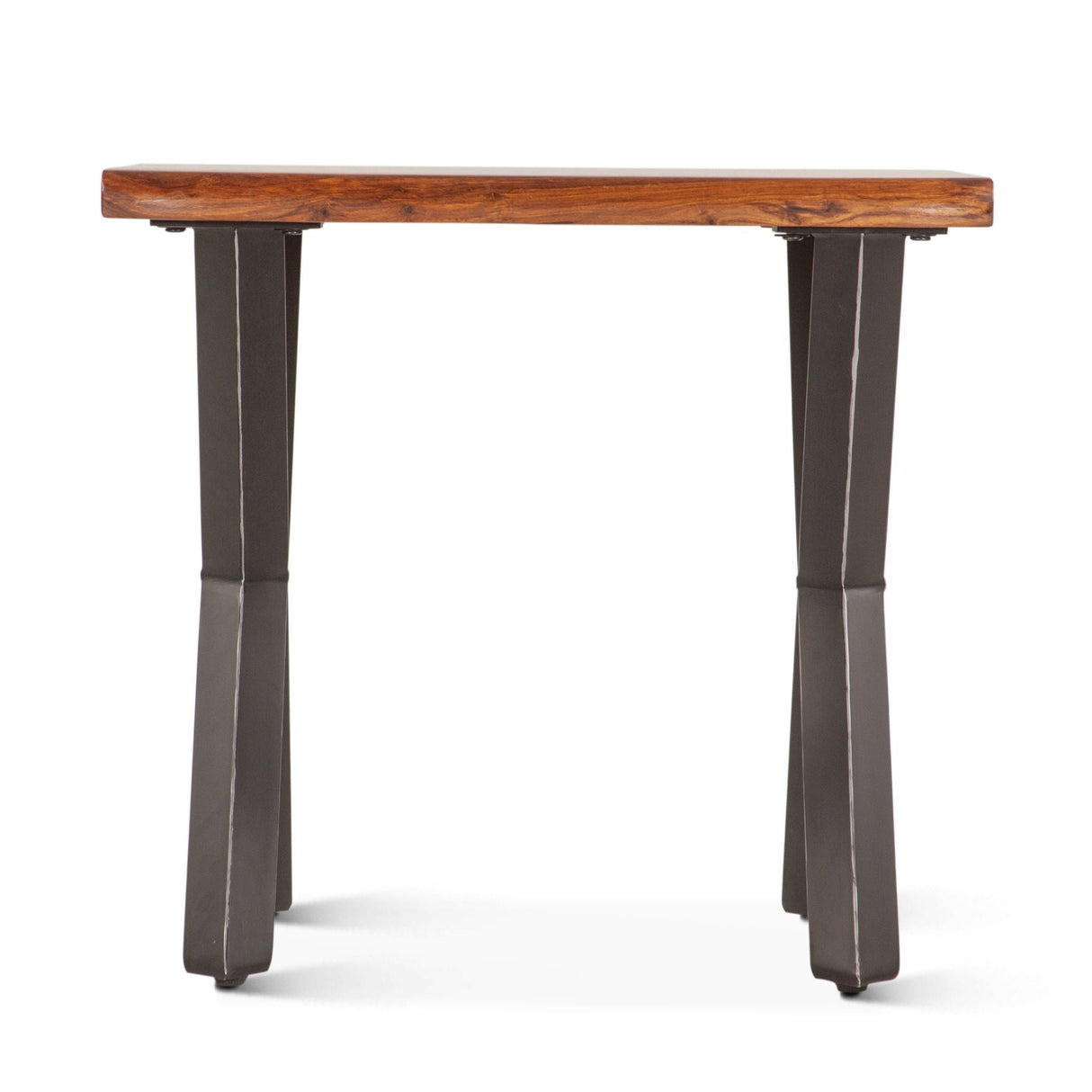 Brisbane 26" Side Table in Natural Sheesham Wood and Iron by Home Trends & Design at Eve Furniture