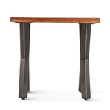 Brisbane 26" Side Table in Natural Sheesham Wood and Iron by Home Trends & Design at Eve Furniture