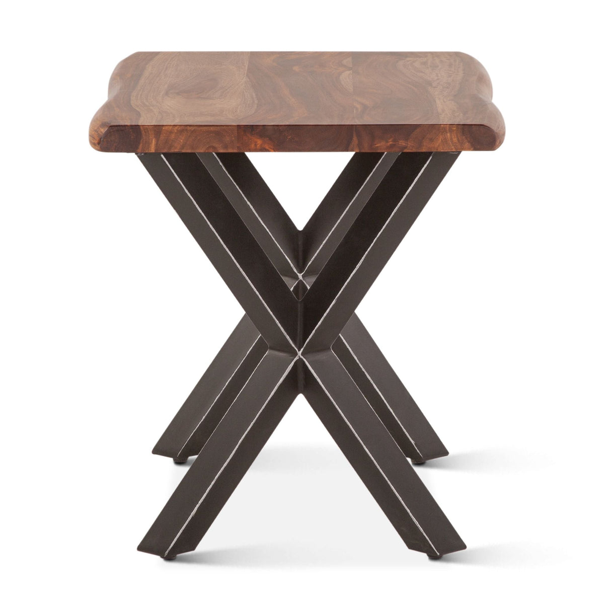 Brisbane 26" Side Table in Natural Sheesham Wood and Iron by Home Trends & Design at Eve Furniture