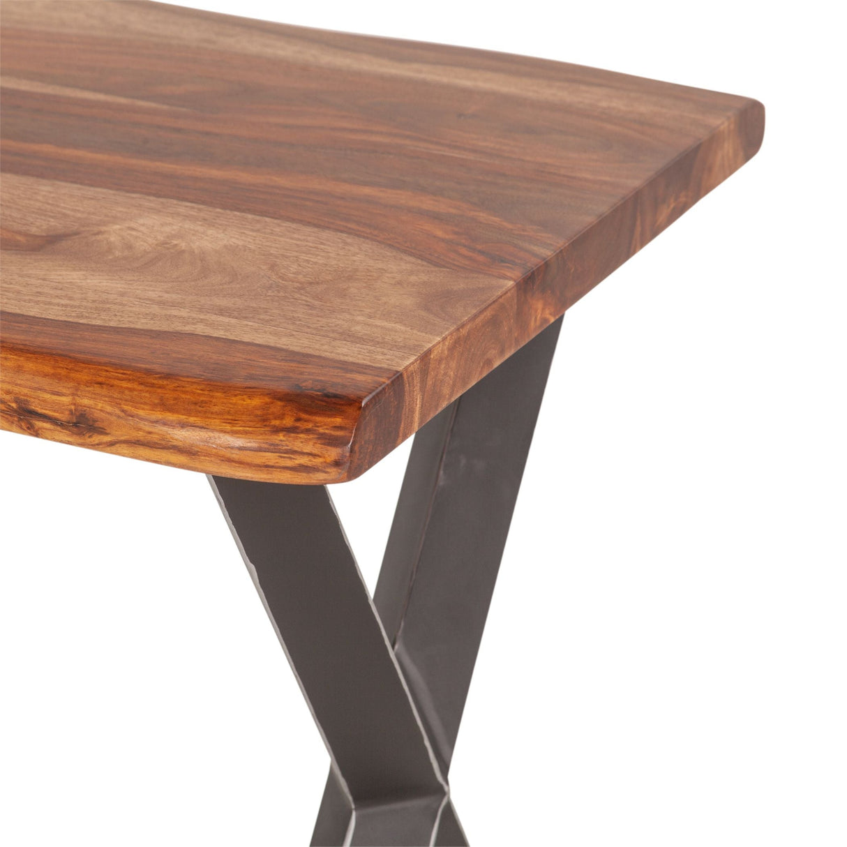Brisbane 26" Side Table in Natural Sheesham Wood and Iron by Home Trends & Design at Eve Furniture