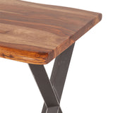 Brisbane 26" Side Table in Natural Sheesham Wood and Iron by Home Trends & Design at Eve Furniture
