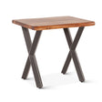 Brisbane 26" Side Table in Natural Sheesham Wood and Iron by Home Trends & Design at Eve Furniture