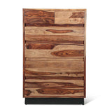 Brisbane 34" Tall Chest with Plinth Base in Natural Sheesham by Home Trends & Design at Eve Furniture