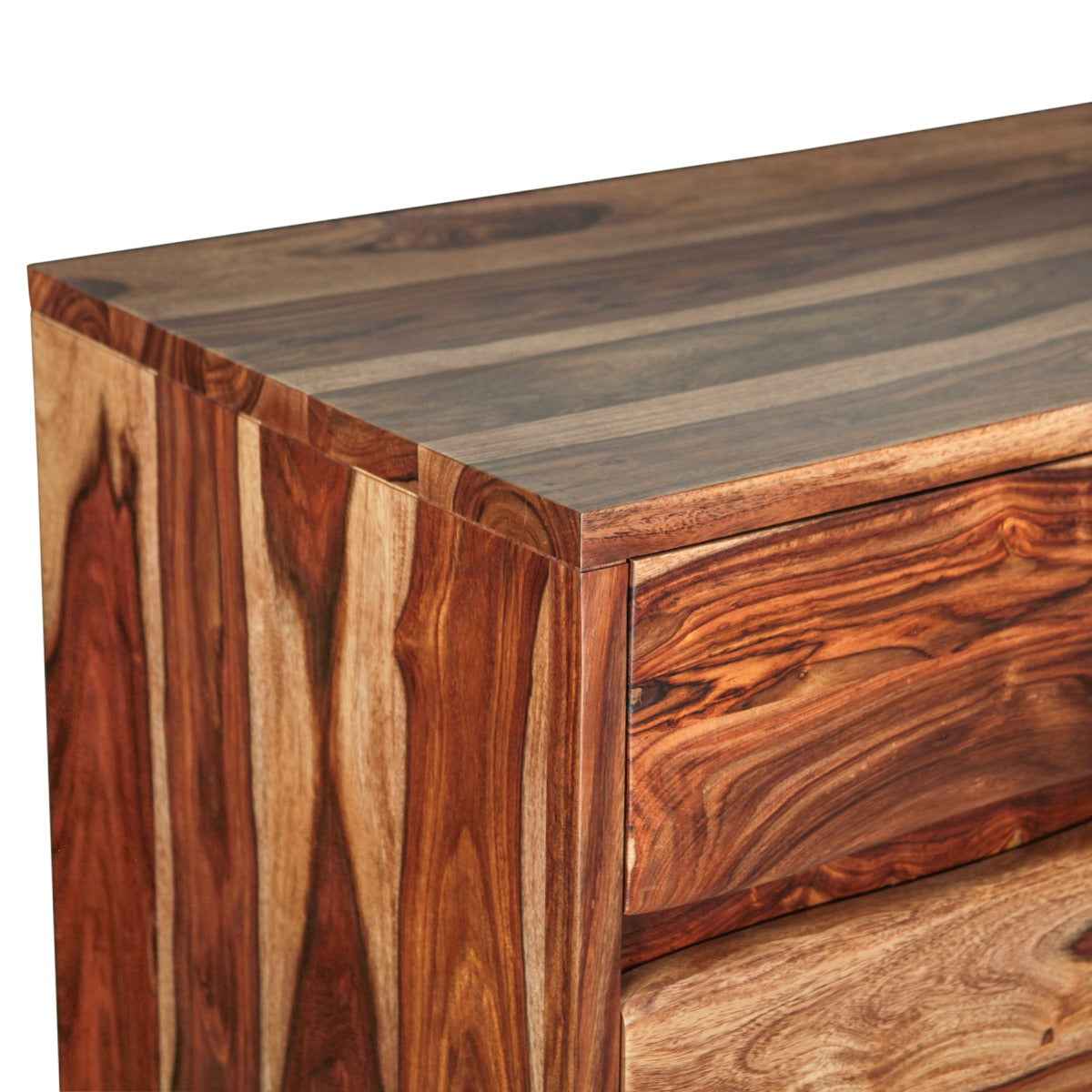 Brisbane 34" Tall Chest with Plinth Base in Natural Sheesham by Home Trends & Design at Eve Furniture