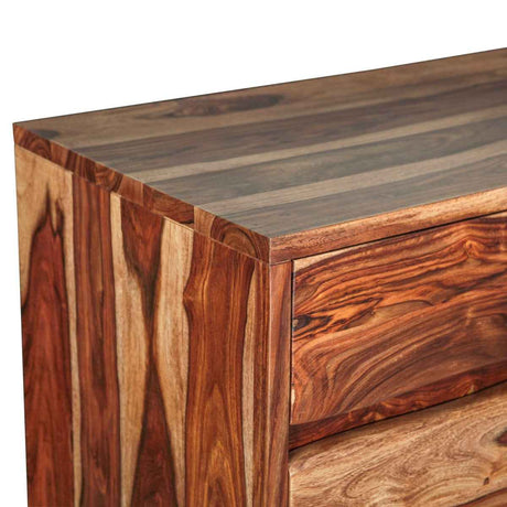 Brisbane 34" Tall Chest with Plinth Base in Natural Sheesham by Home Trends & Design at Eve Furniture