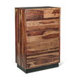 Brisbane 34" Tall Chest with Plinth Base in Natural Sheesham by Home Trends & Design at Eve Furniture