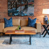 Brisbane 46" Coffee Table in Natural Sheesham Wood and Iron by Home Trends & Design at Eve Furniture