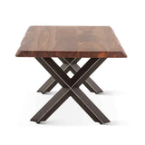 Brisbane 46" Coffee Table in Natural Sheesham Wood and Iron by Home Trends & Design at Eve Furniture